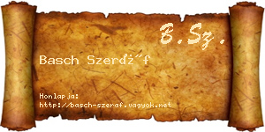 Basch Szeráf névjegykártya